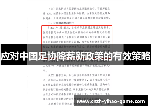 应对中国足协降薪新政策的有效策略